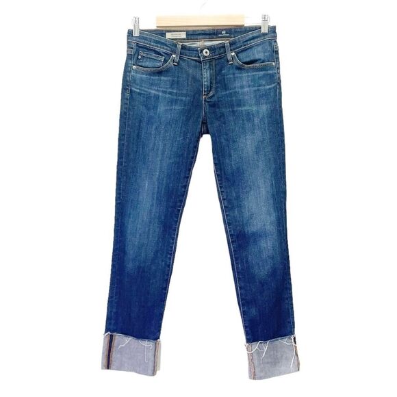 AG Adriano Goldschmied Jeans The Stevie Cuff in Blue Ambit Straight Leg Size 27 - Picture 2 of 13